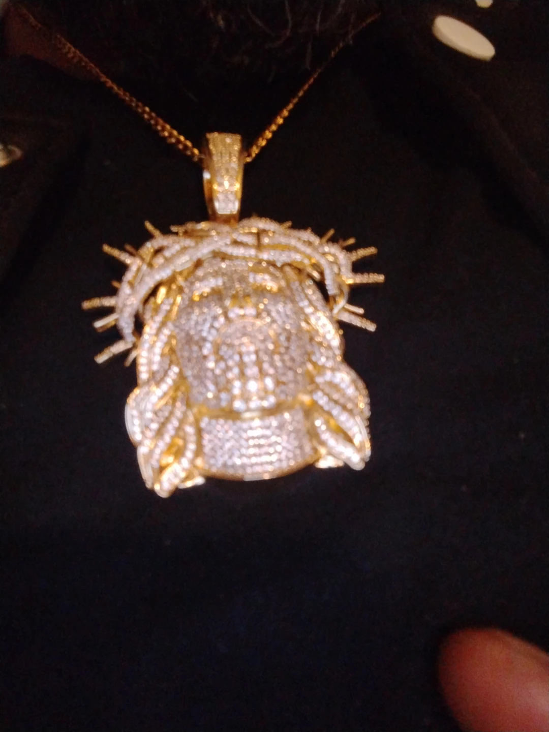 Diamond Jesus peice with  3mm 20" Cuban chain