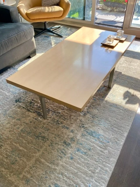 Modern Light Wood Coffee Table with Metal Legs - photo 2