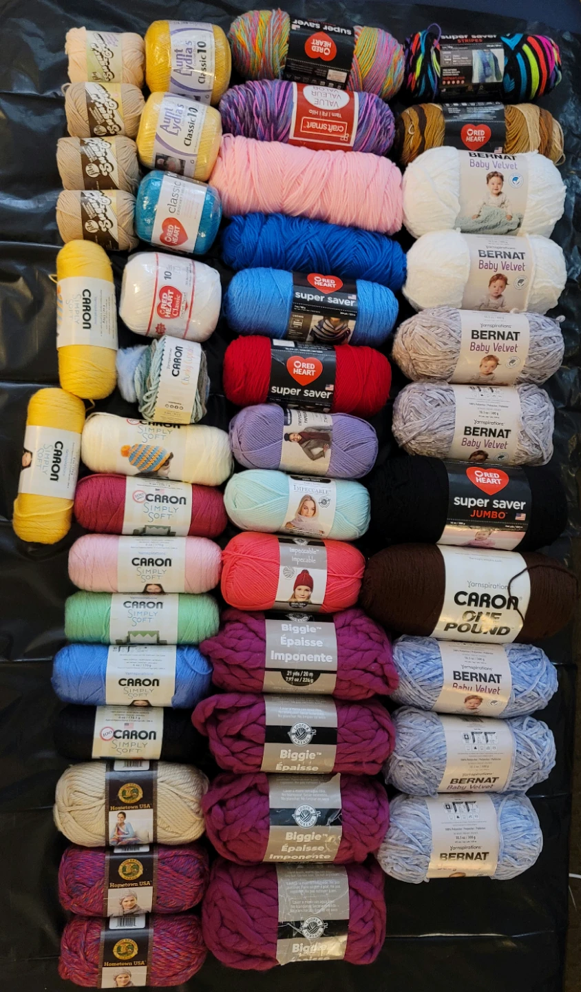 Assorted Craft Yarn Bundle over 55 Pcs new in a bin - photo 2