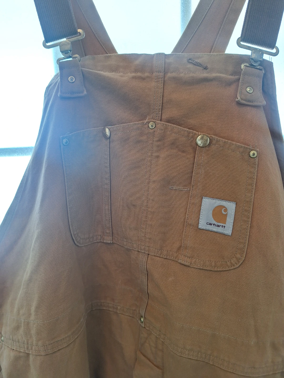 2X Carhartt Tan Bib Overalls