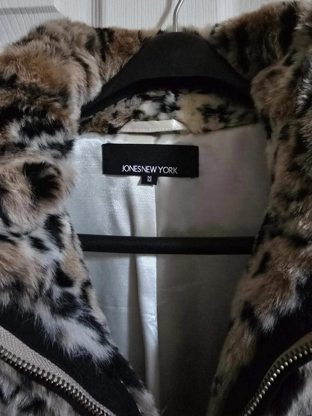 Jones New York Faux Fur Animal Print Jacket - photo 3