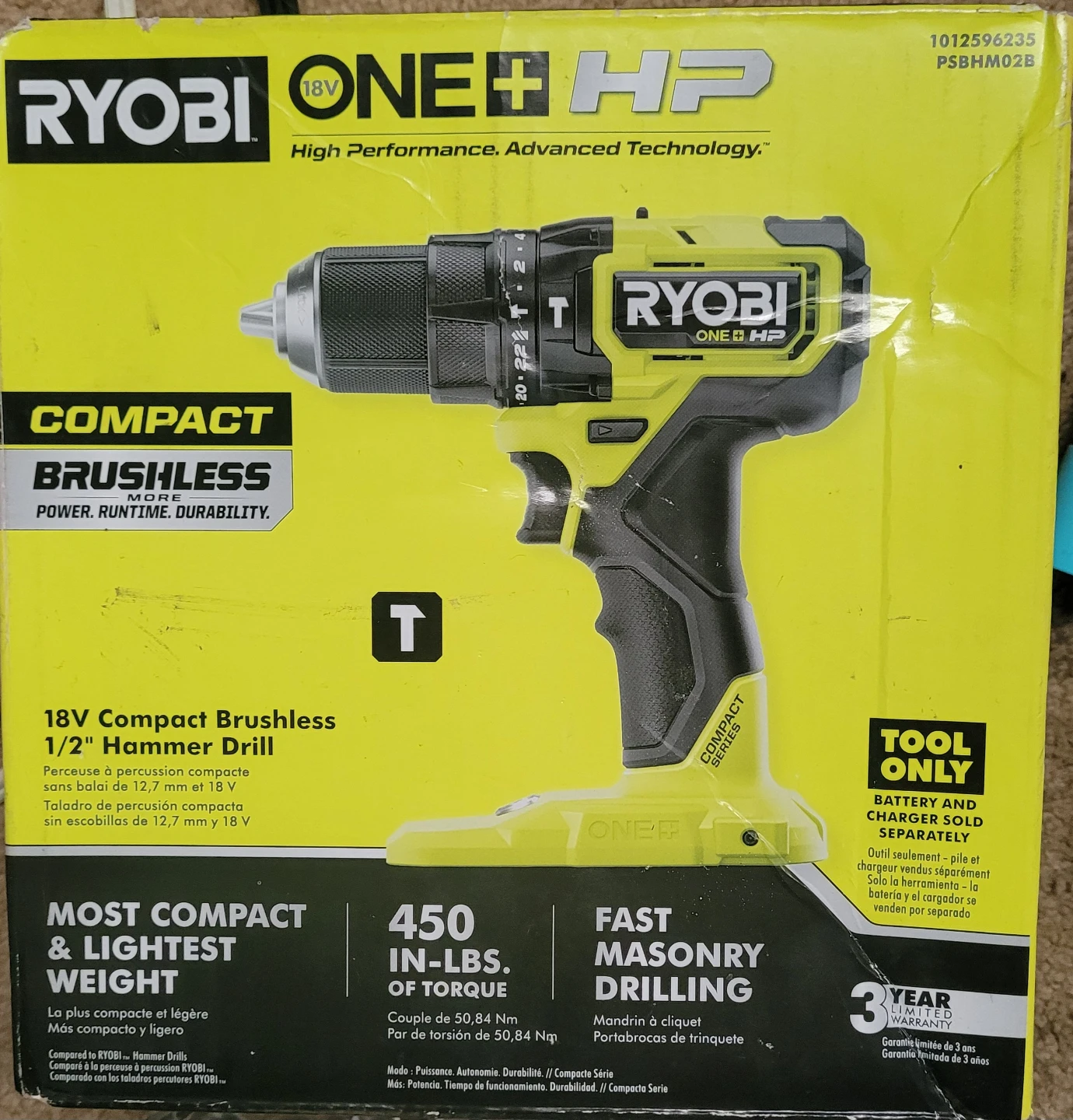Ryobi 18V ONE+ HP Compact Brushless Hammer Drill