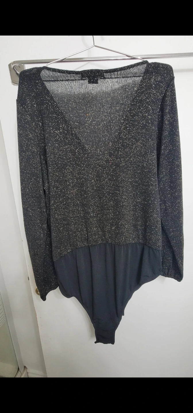 LOVE & LEGEND Women's Sparkly Long Sleeve Bodysuit Size M - photo 3