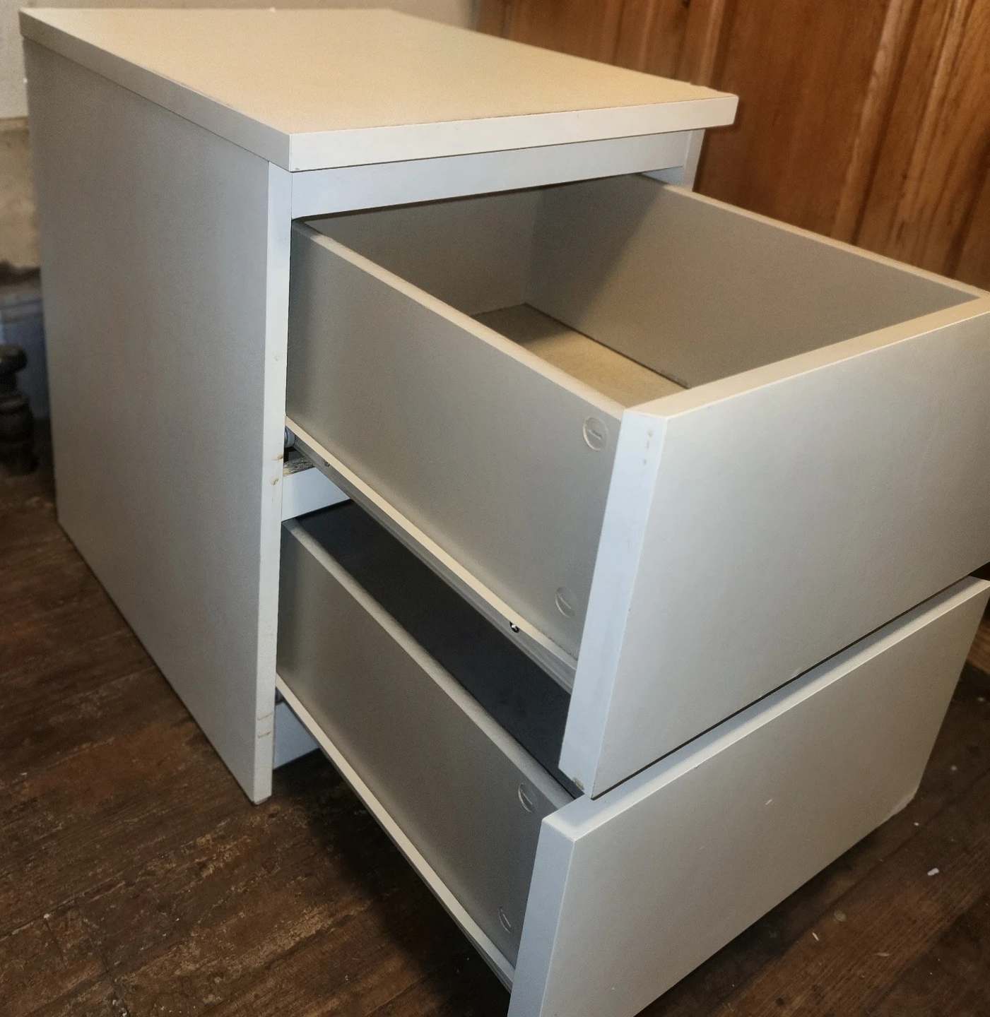 White Two-Drawer Bedside Table - photo 3