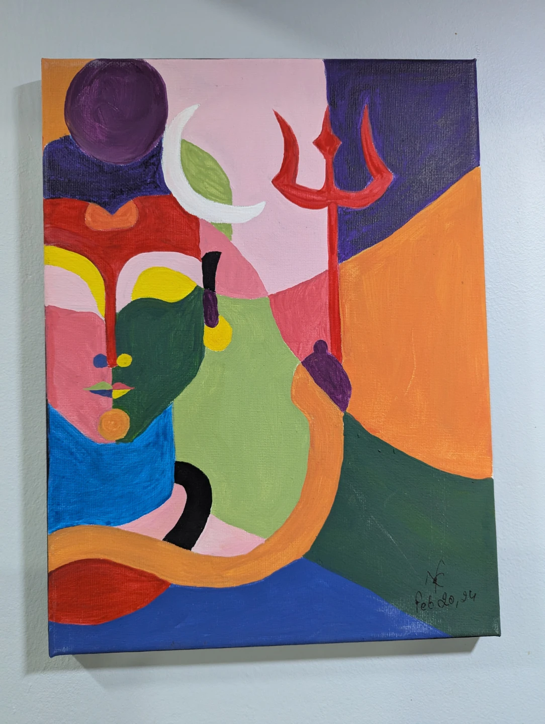 Abstract painting of Lord Shiva with Trishul