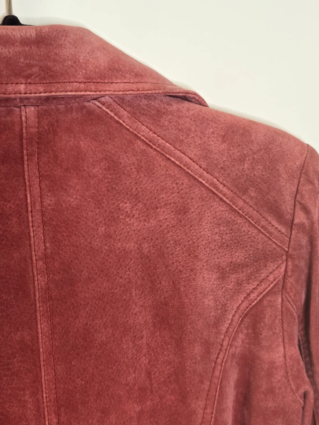 Le Chateau Red Suede Leather Trench Coat size M fits XS-S - photo 5