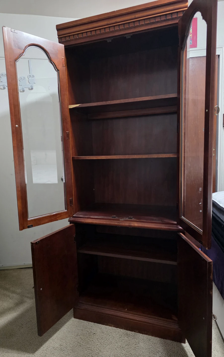 Wooden Display Cabinet with Storage - photo 4