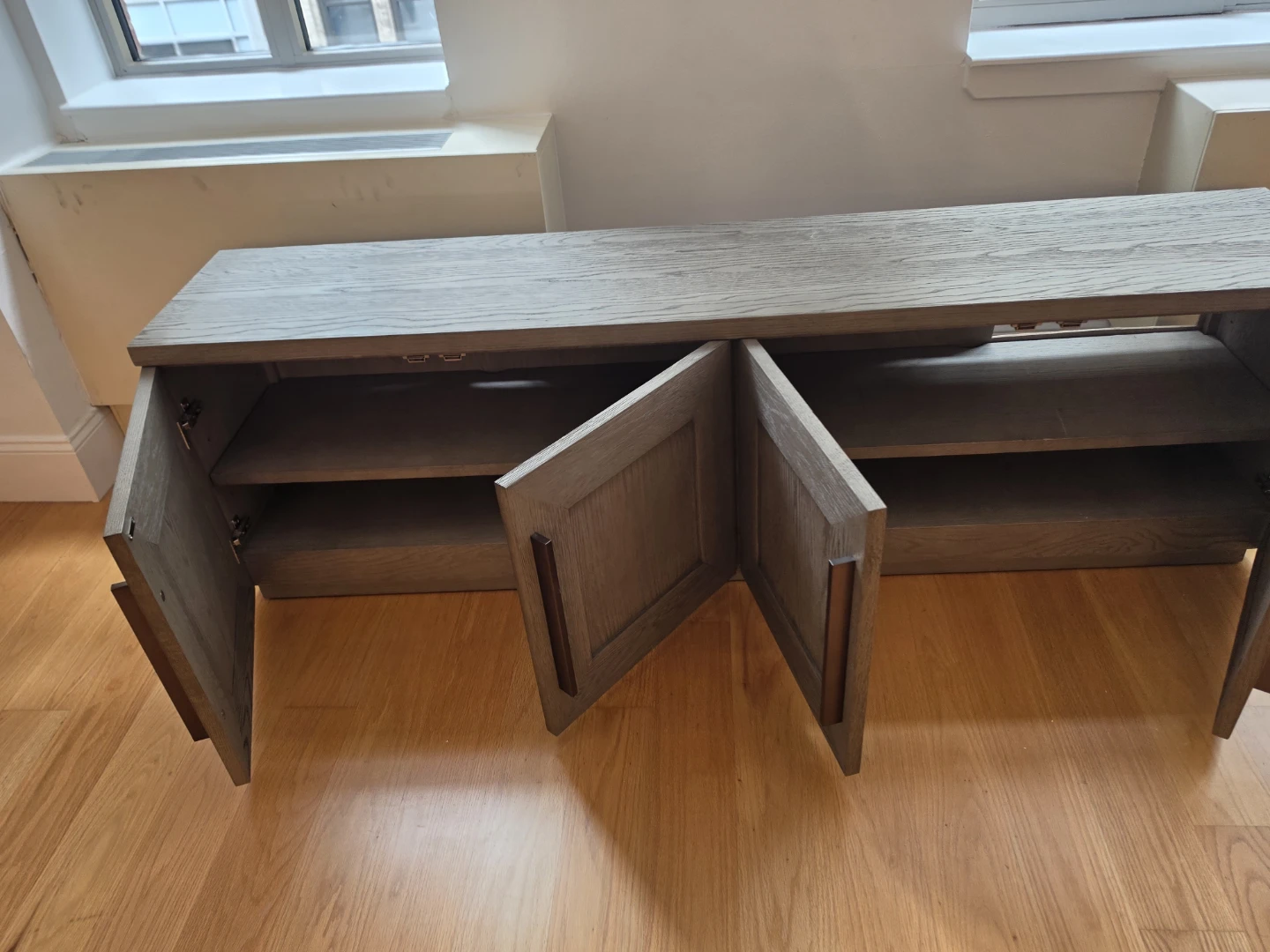 Restoration Hardware ,Gray Wood Grain TV Console Cabinet - photo 3
