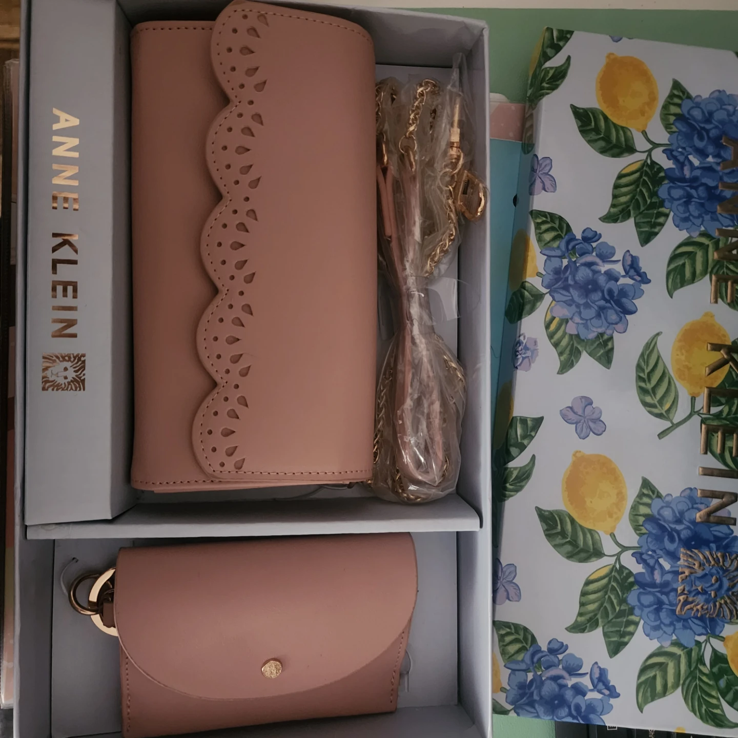 Anne Klein Clutch and Wallet Set