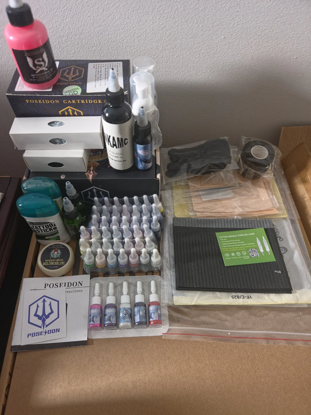 Poseidon Tattoo Kit with Inks and Accessories