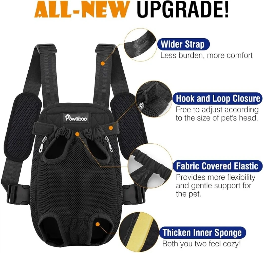 Pawaboo Pet Front Carrier Backpack - XL Black - photo 5