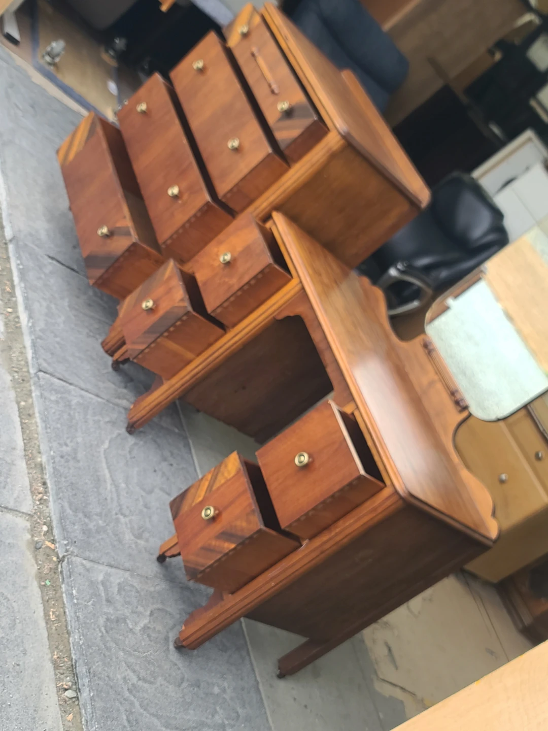 Vintage Wooden Dresser and Vanity Set - photo 2