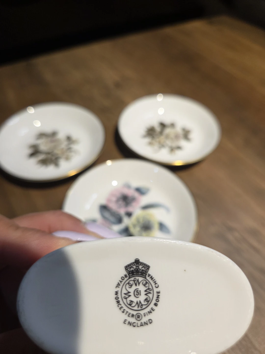Vintage Royal Worcester Fine Bone China Floral Miniature Dishes - photo 2