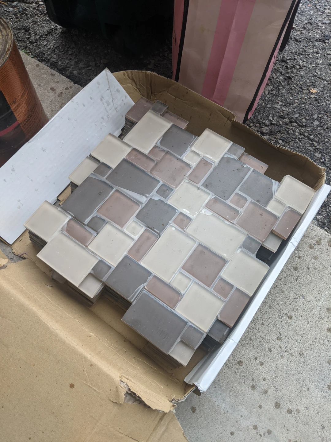 Mixed Tone Glass Mosaic Wall Tiles
