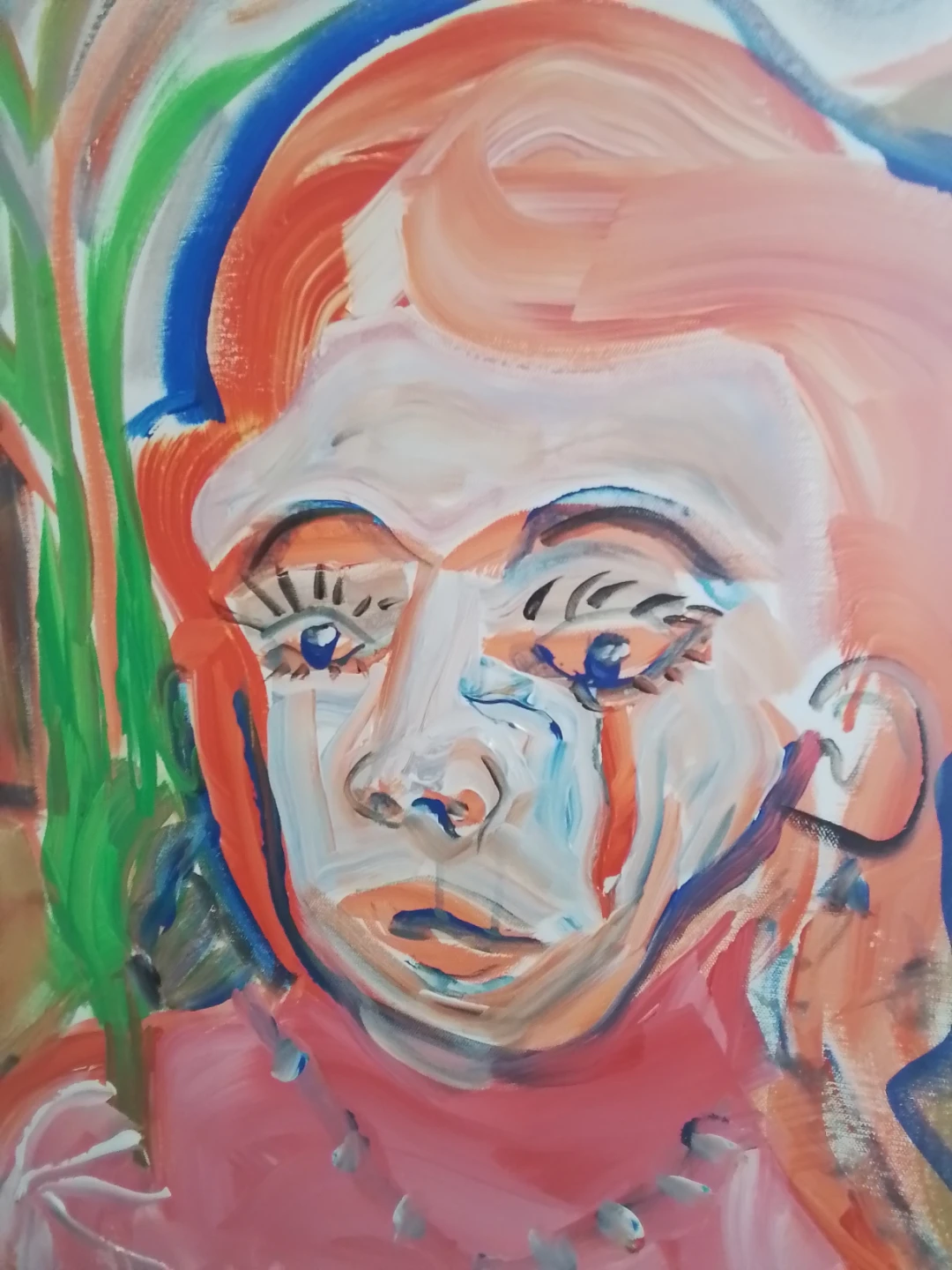 Bold Abstract Portrait Painting - Vibrant Modernist Style - photo 5