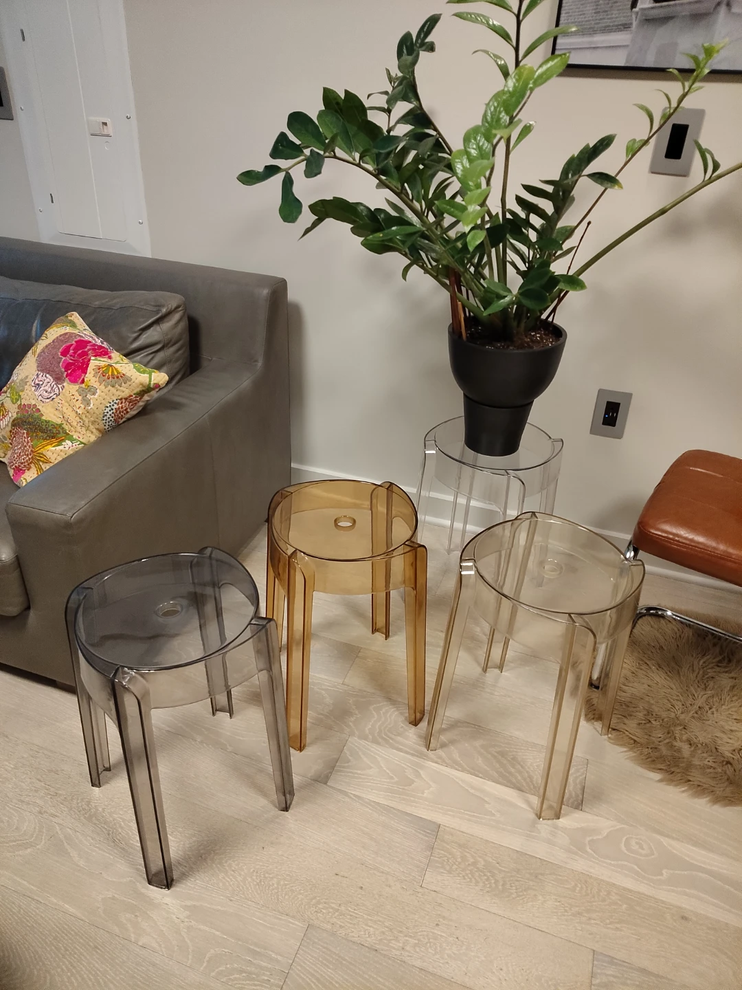 Set of 4 Acrylic Stacking Stools/End Tables