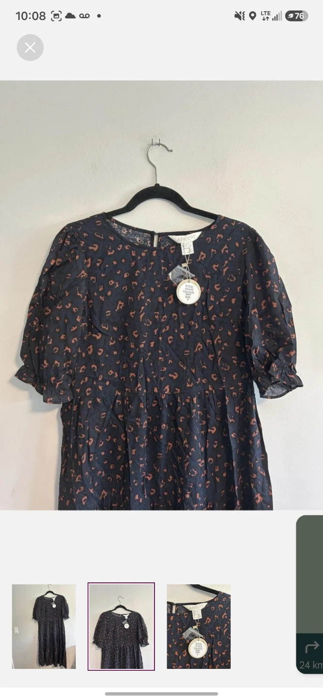 Apricot Navy Animal Print Dress - photo 2
