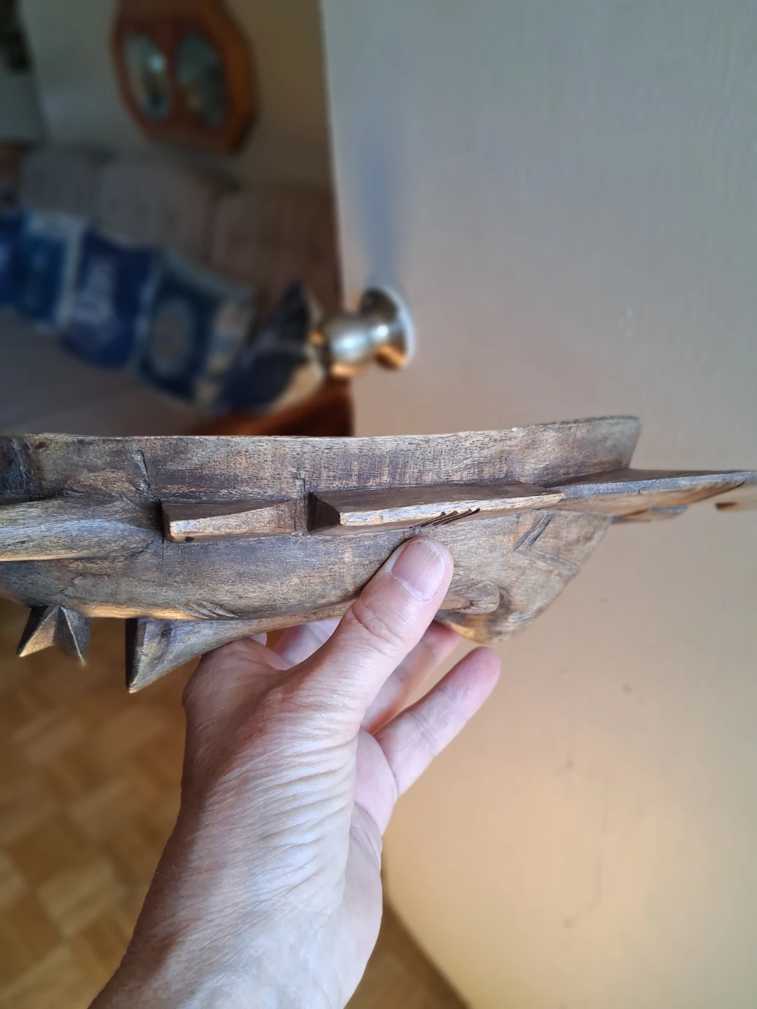 Hand-carved  wooden tribal wall mask - photo 3