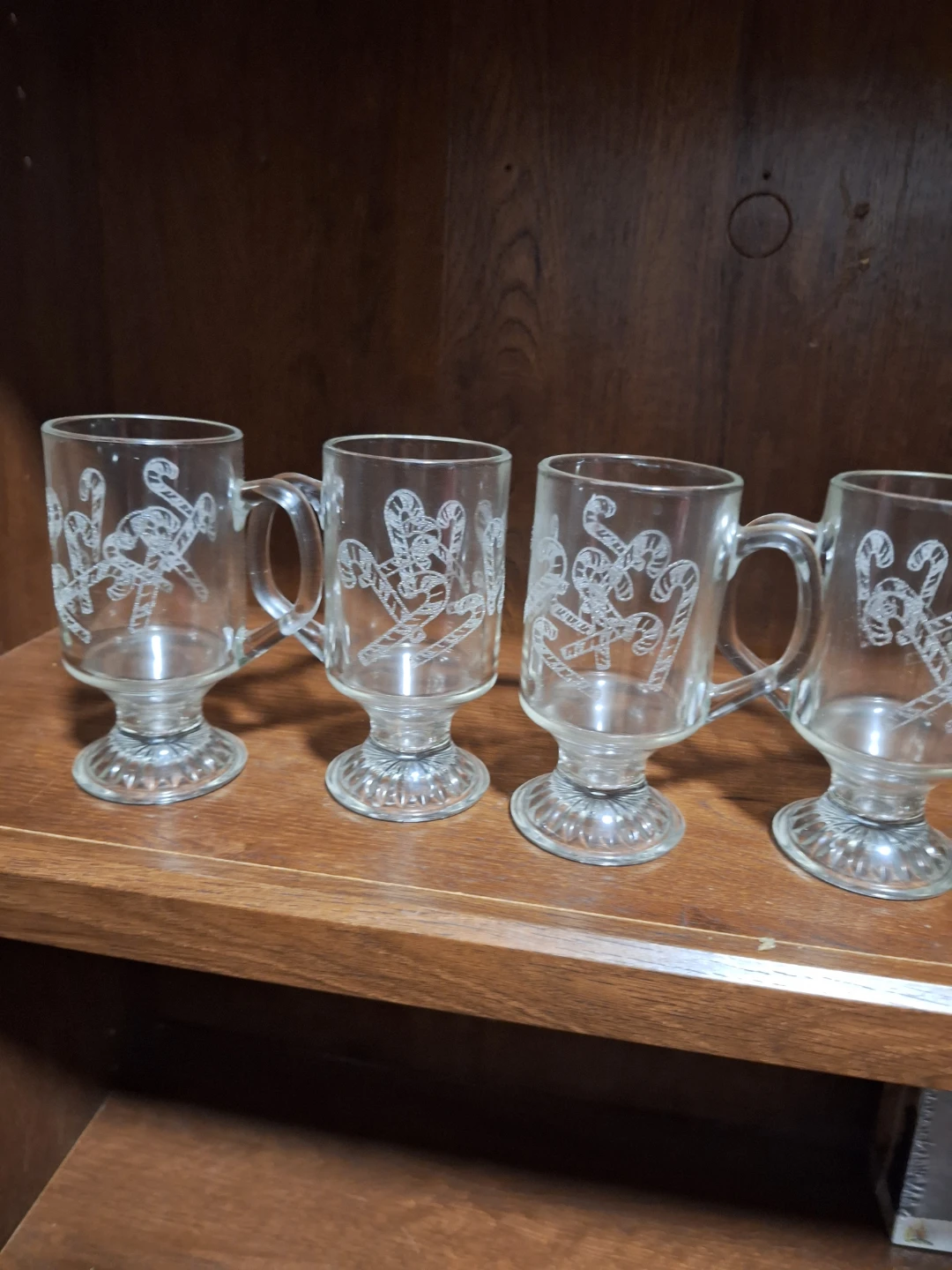Set of 4 Glass Candy Cane Mugs - photo 3