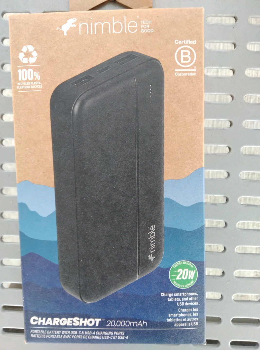 NEW..Nimble CHARGESHOT 20,000mAh Portable Battery