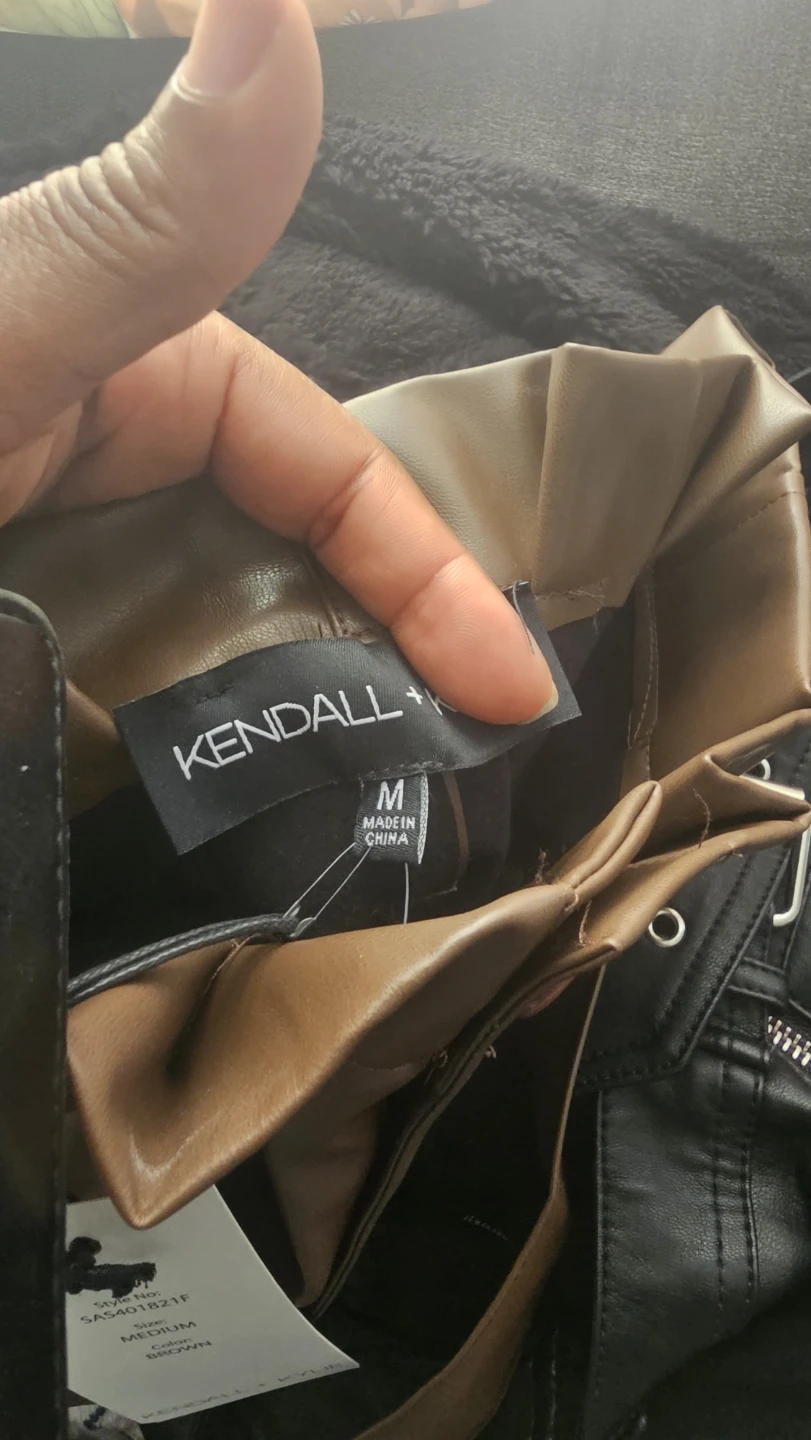 Kendall + Kylie Faux Leather Skirt Brown - photo 2