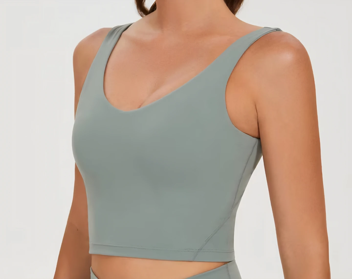 New Agonvin Matcha Green Workout Crop Top - photo 3