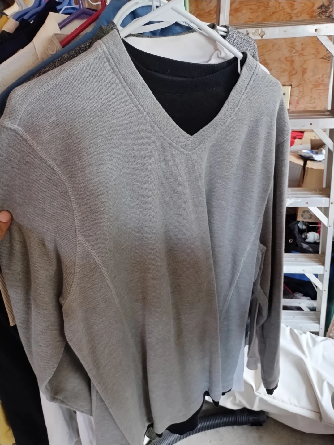 Grey V-Neck Sweater