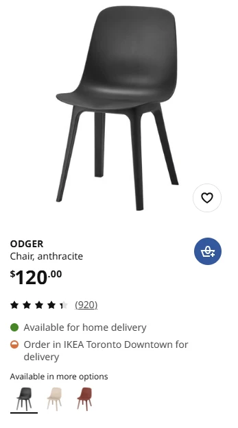 Black Modern Chair (Ikea ODGER) - photo 2
