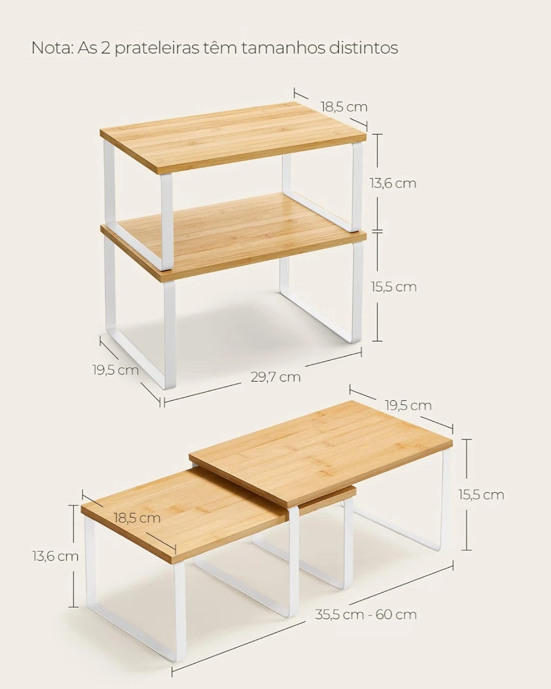 SONGMICS Cabinet &. Kitchen Organizer Shelf - Set of 2 - photo 4