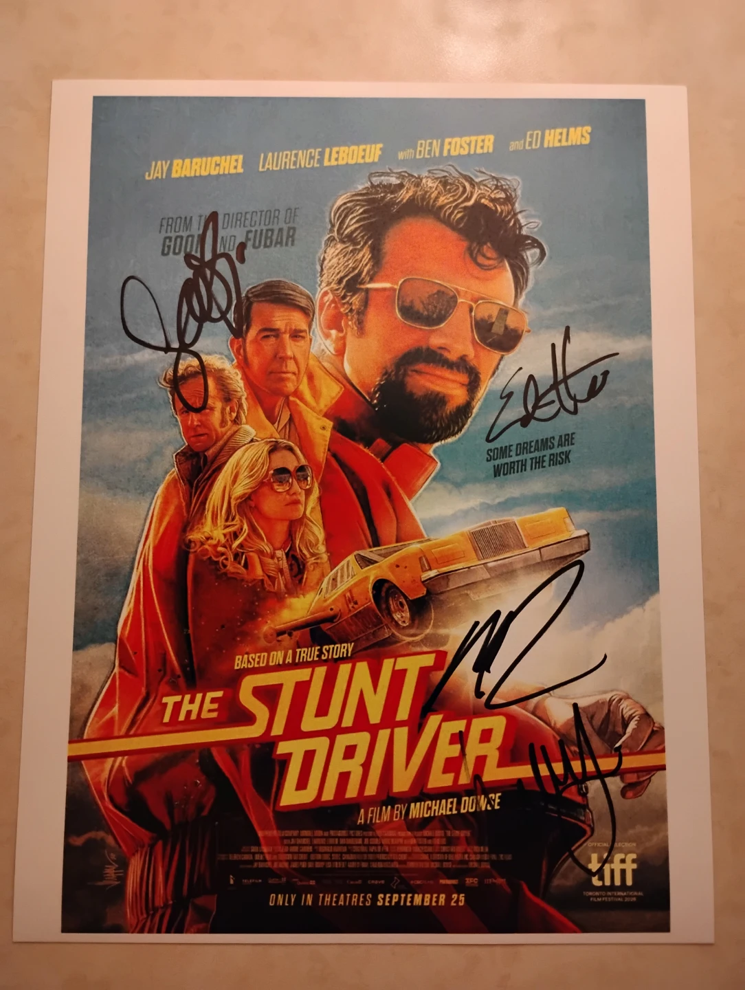 The Stunt Driver 2026 Full Cast Signed 8.5x11 Photo