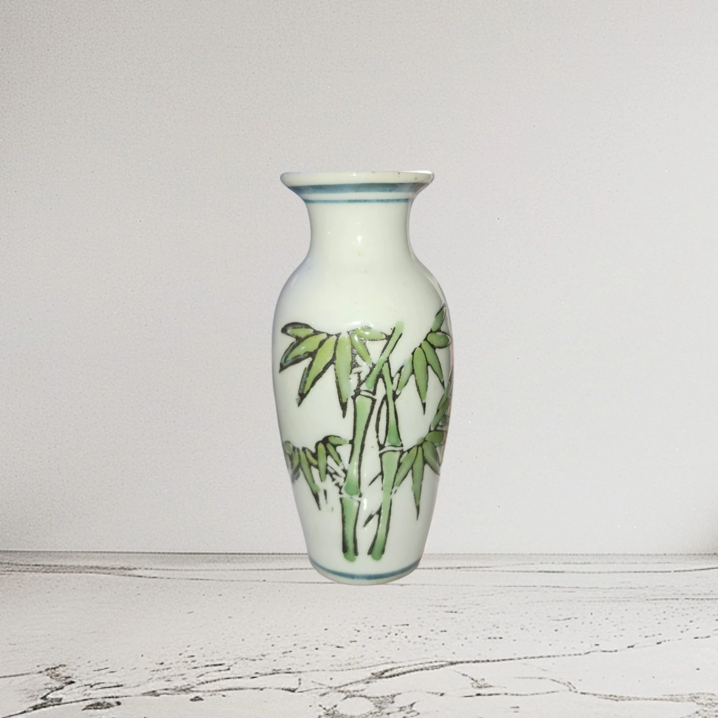 Vintage Asian Porcelain Bamboo Miniature/Bud Vase