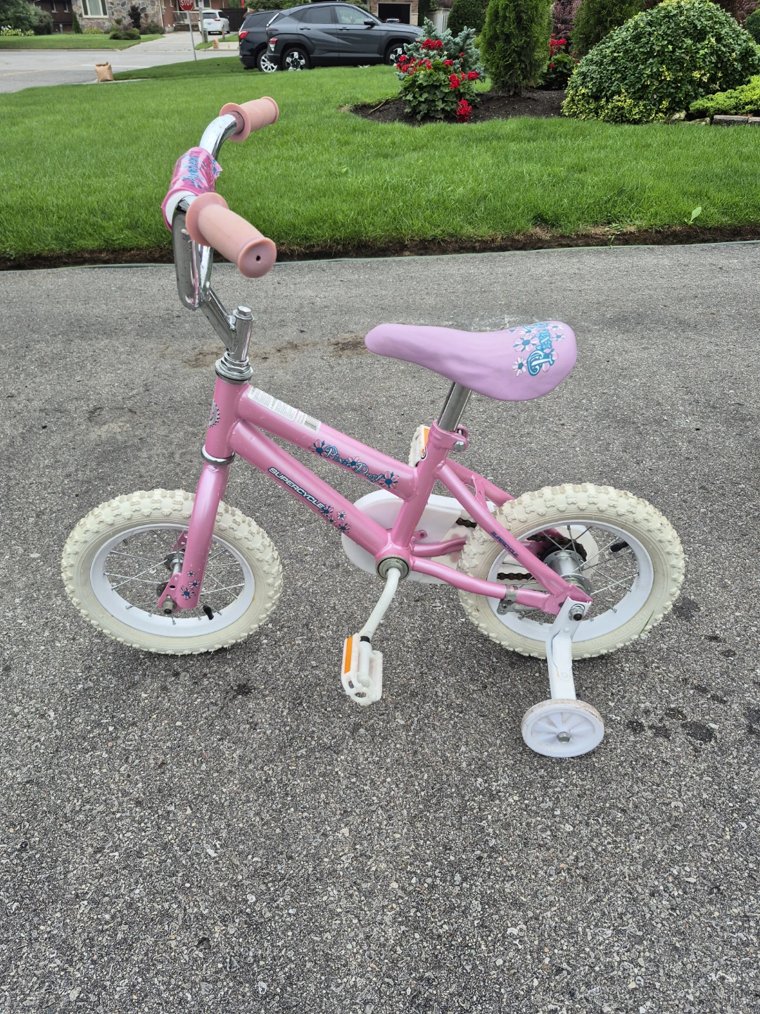 Pink Supercycle Kids Bike with Training Wheels