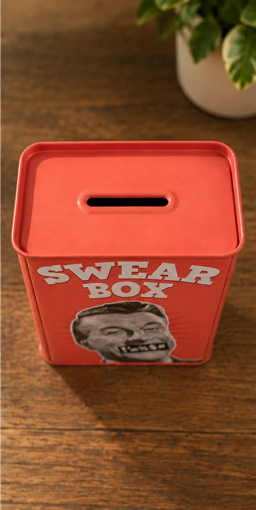 Retro Theme Swear Box:  Novelty Coin Bank / Funny Gift - photo 2
