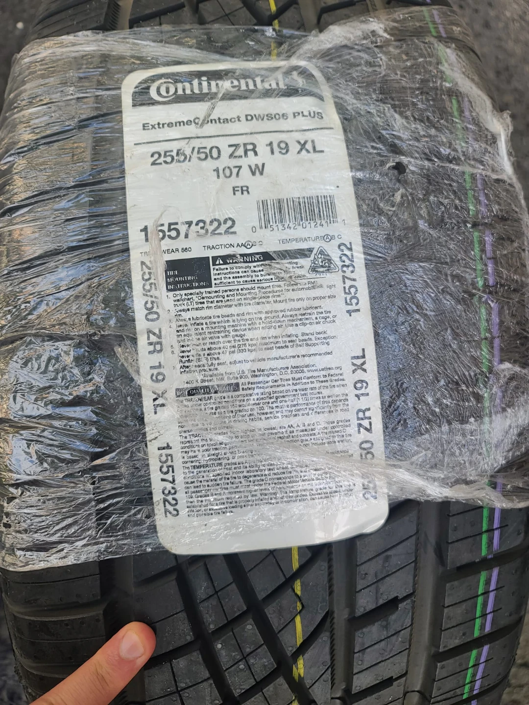 4 new Continental ExtremeContact DWS06 Plus Tires 255/50ZR19 - photo 2