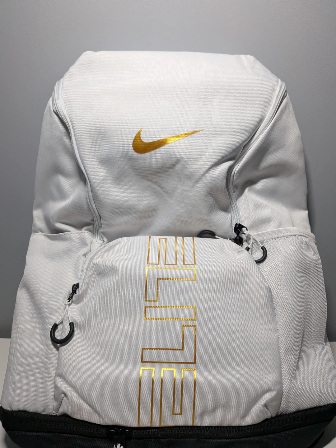 Nike Elite Backpack White and Gold