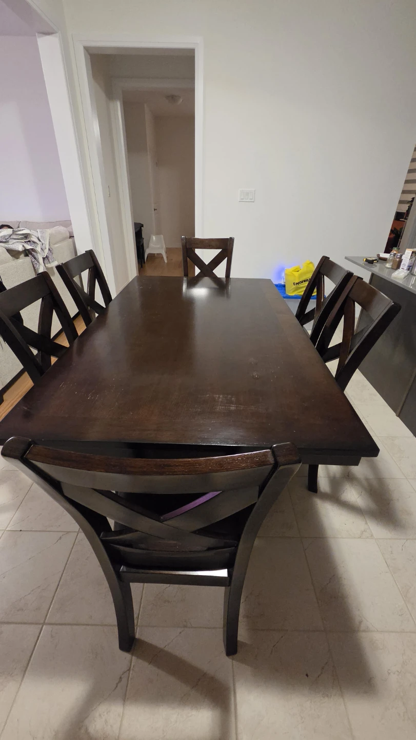 Dark Brown Dining table and chairs. - photo 2
