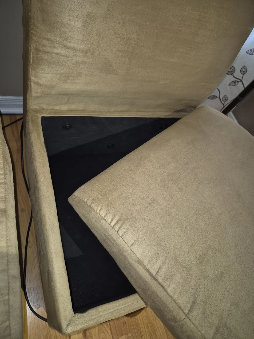 Set of 2 Tan Suede Storage Chairs - photo 3