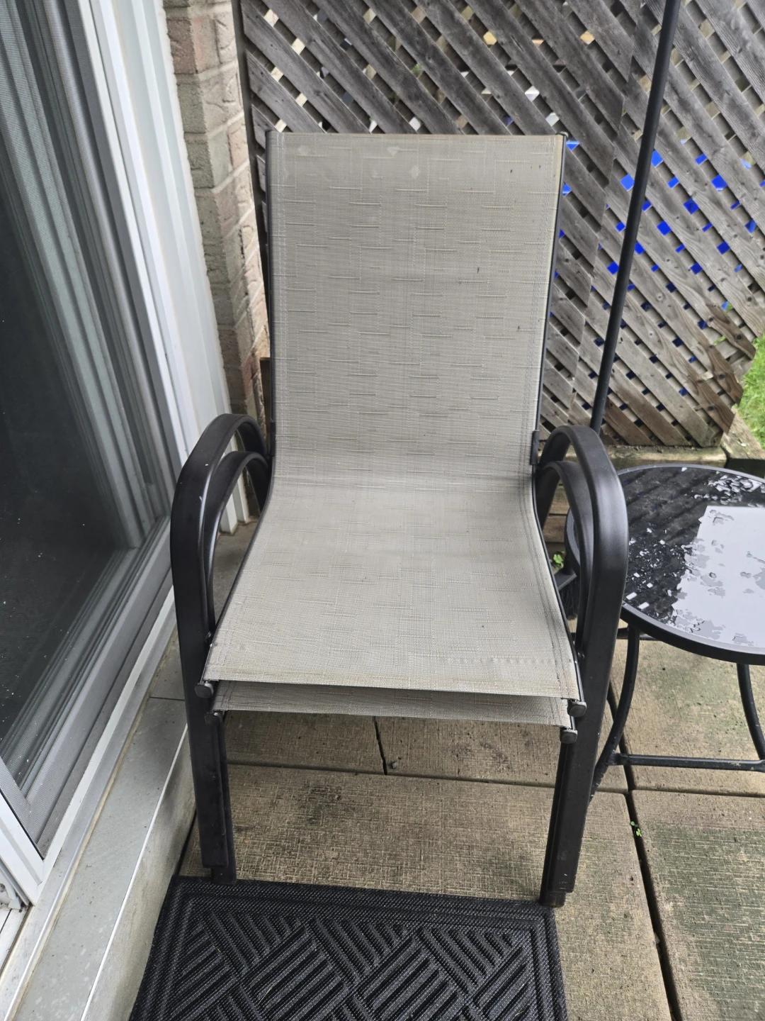 Black Metal Outdoor Patio Chair 2 pieces