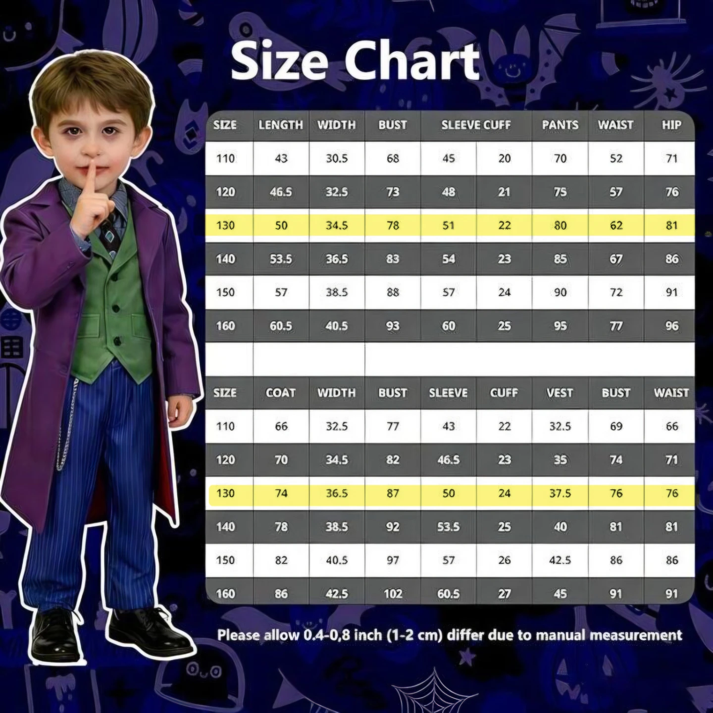 Kids Joker Costume Set Size 7/8 - photo 3