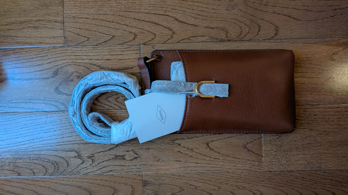 New Fossil Brown Leather Phone Crossbody Bag - photo 2
