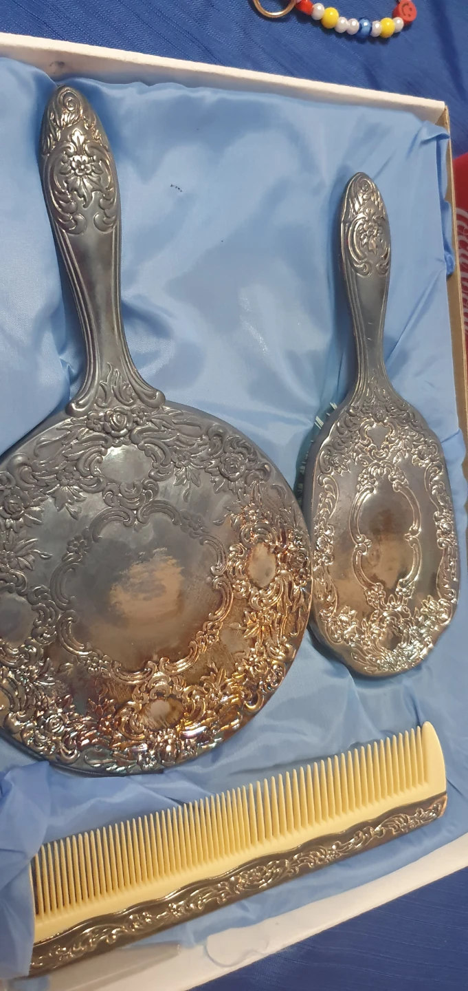 3-Piece Silver-Plated Vanity Set - photo 5