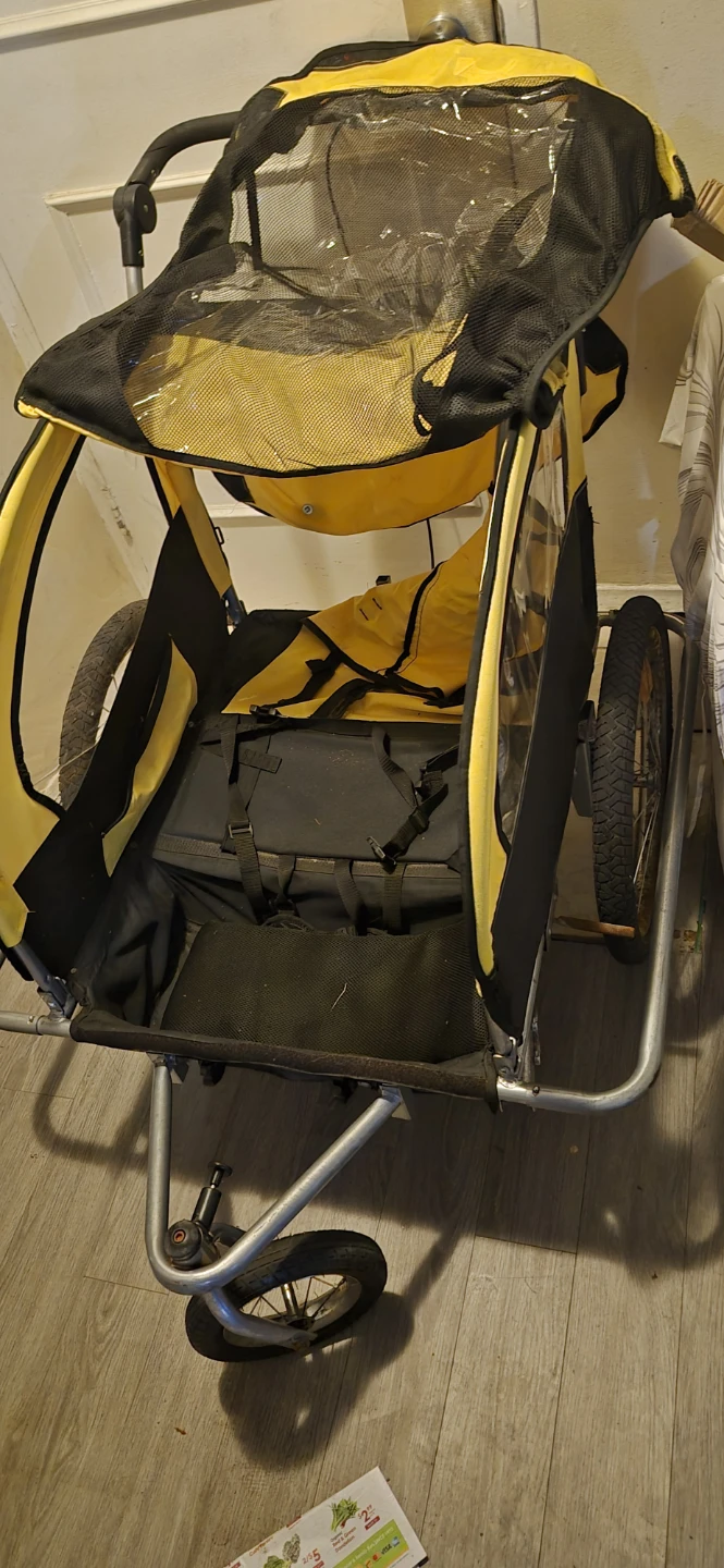 Aosom Yellow Bike Trailer and Stroller - photo 3