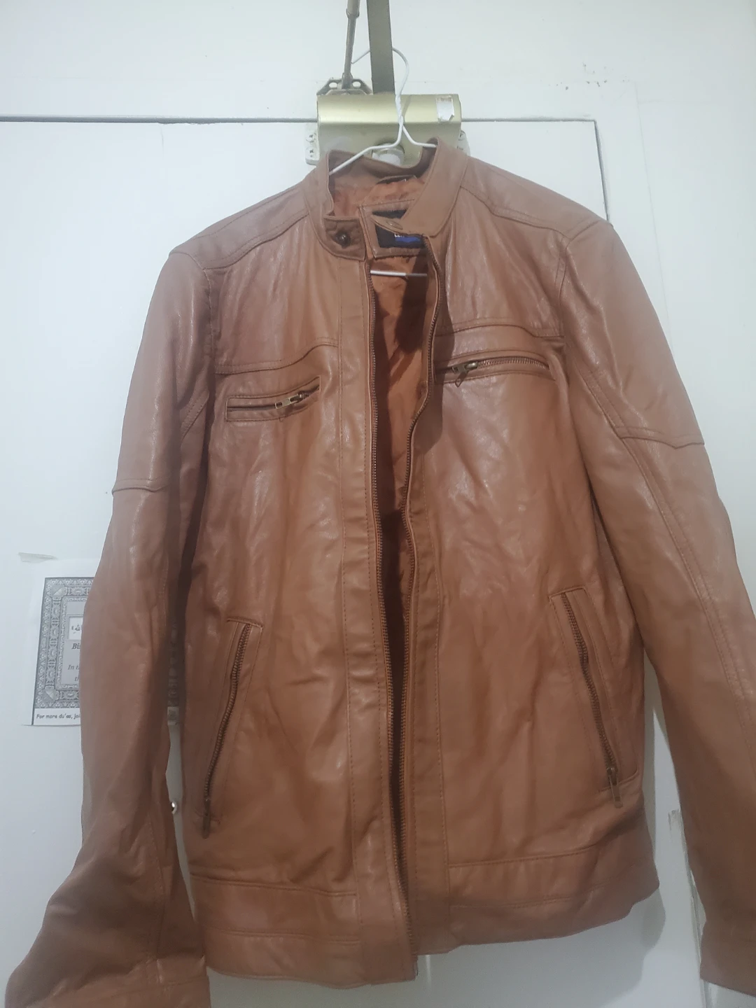 Tan Faux Leather Jacket