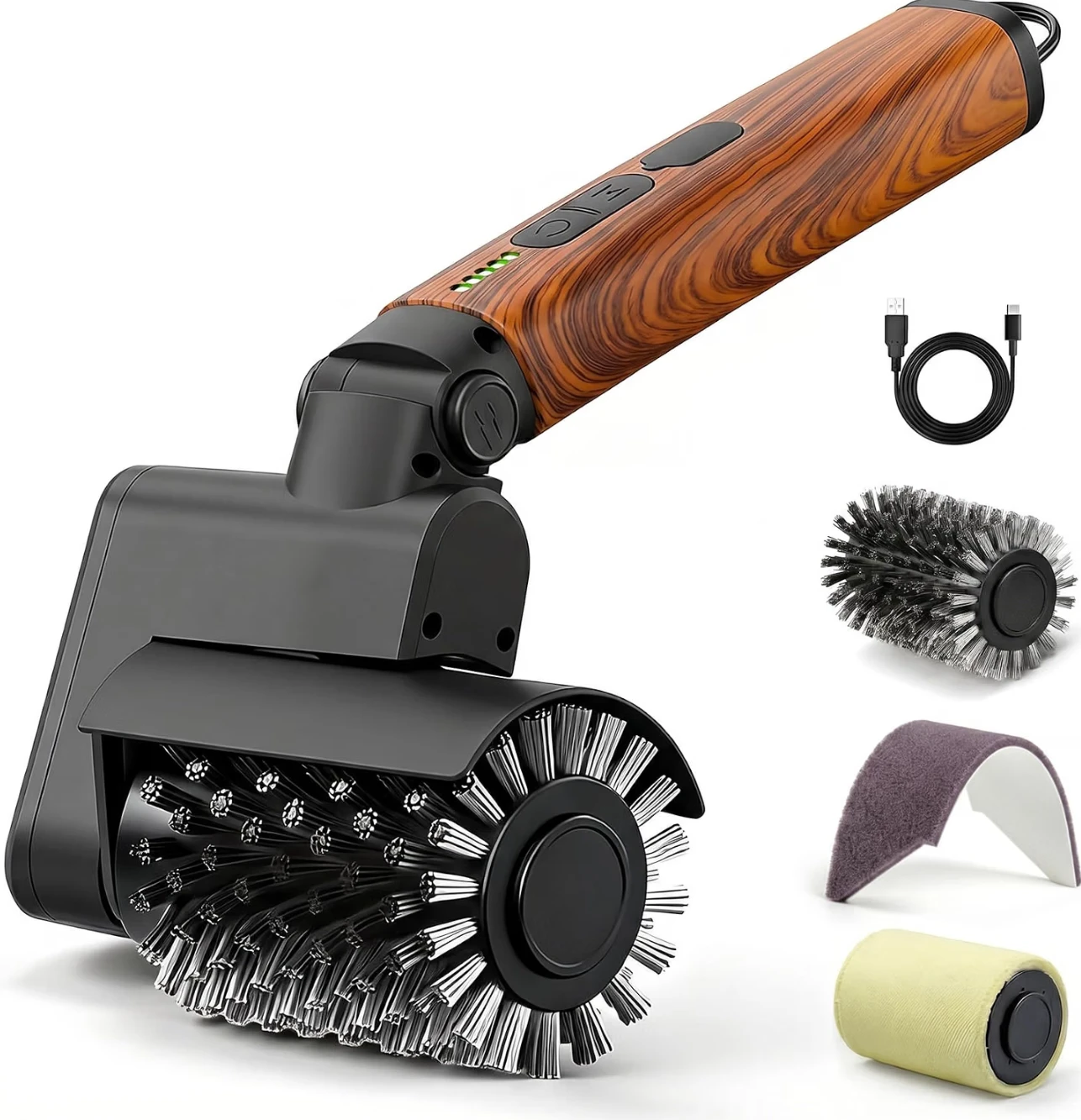 Electric BBQ Grill Brush with Interchangeable Heads