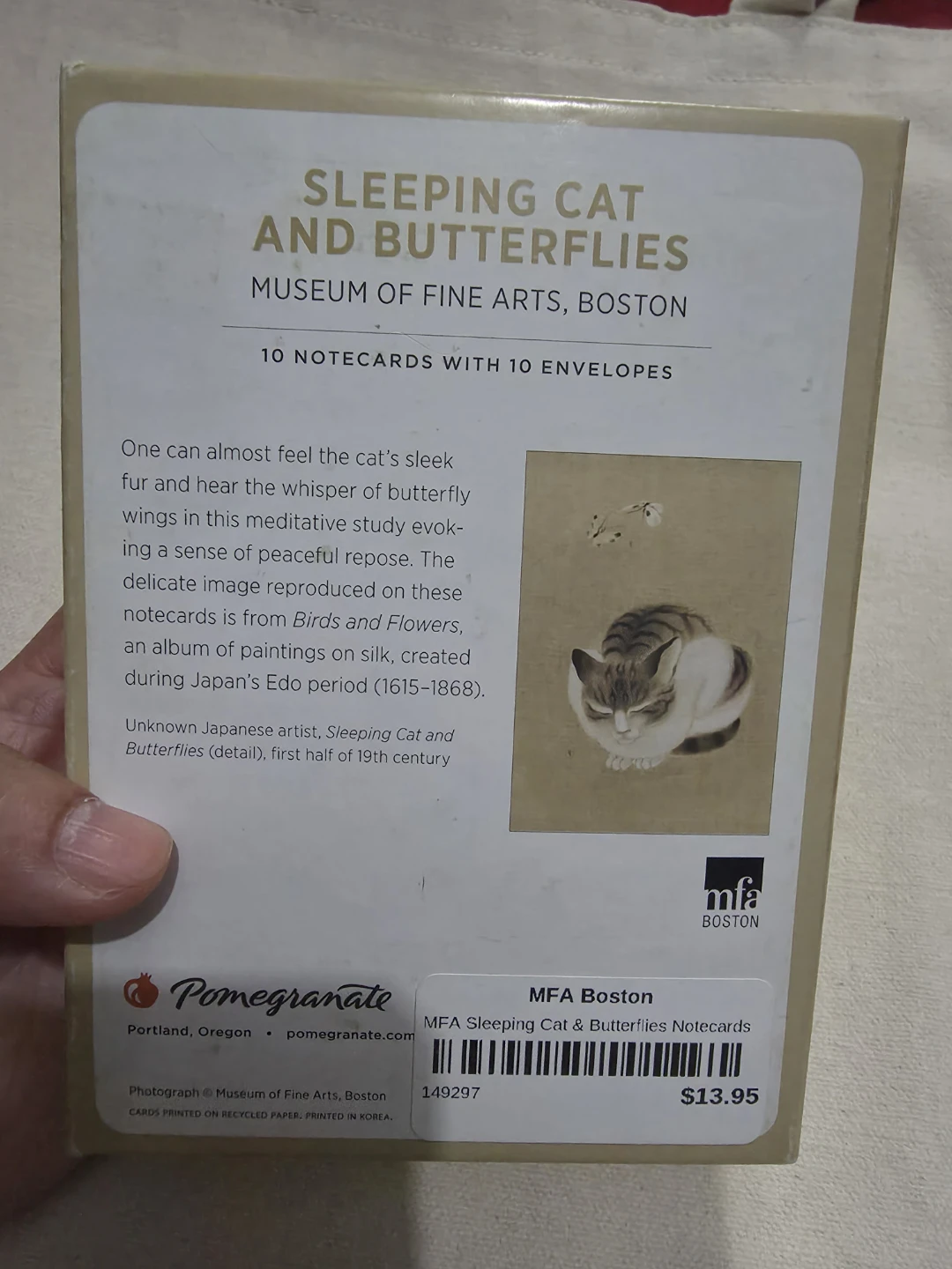 Pomegranate Sleeping Cat and Butterflies Notecard Set 6ct 🏈 - photo 2