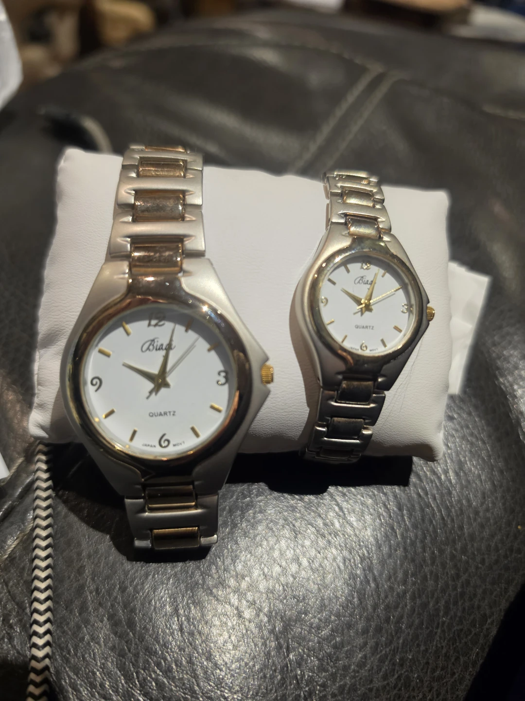 Biagi Matching Two-Tone Quartz Watch Set