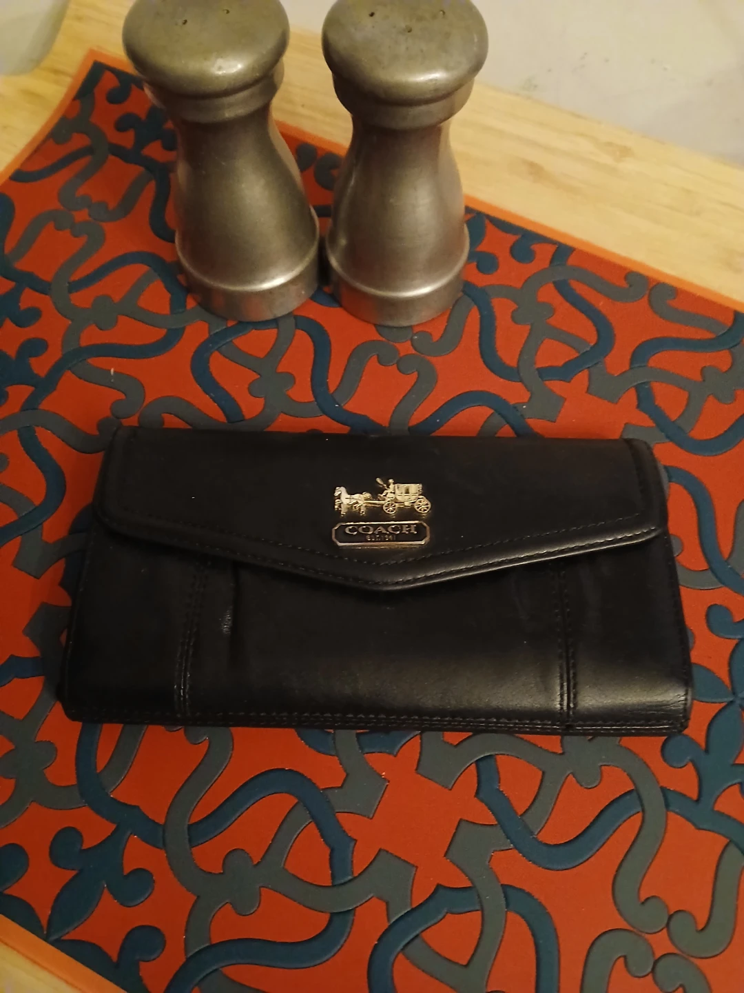 Coach Black Leather Wallet Madison