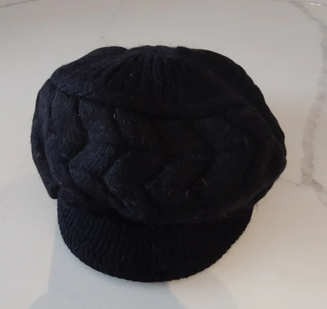 Black Knit Visor Hat - photo 4