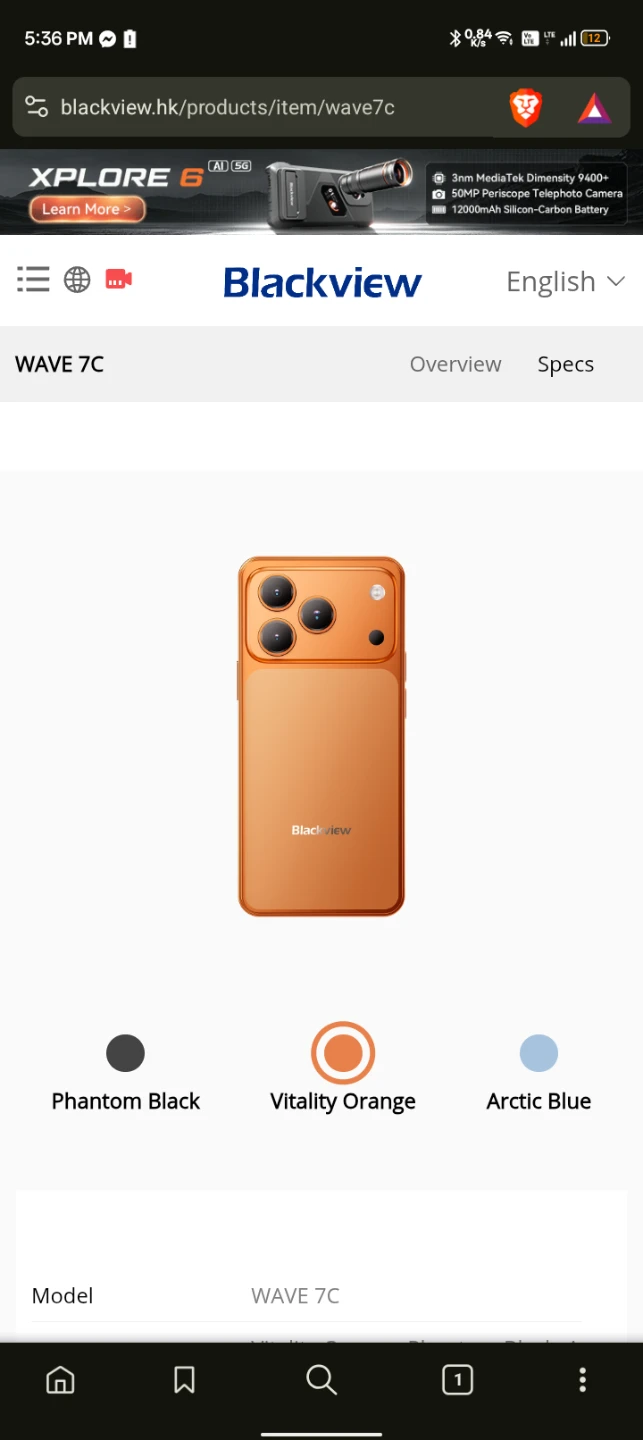 Blackview WAVE 7C Vitality Orange Smartphone - photo 5