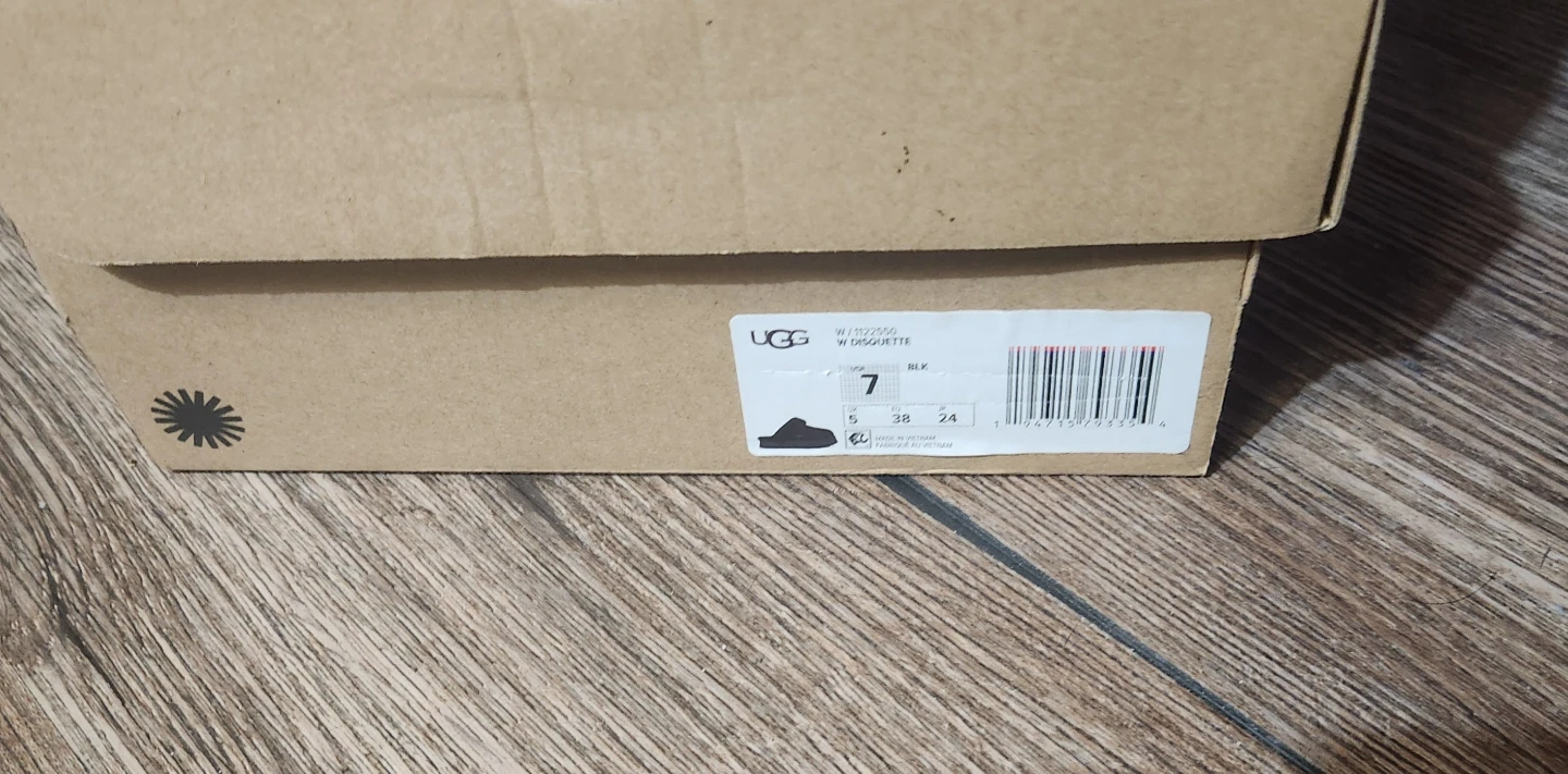 UGG Disquette Slippers Black Size 7